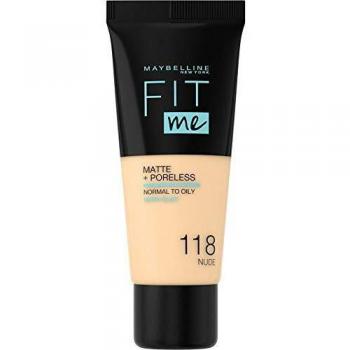Maybelline Light Beige Fit Me Matte and Poreless Foundation Number 118, 30 ml