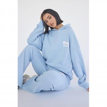 Kaiia Design Bubble Logo Oversized Hoodie Baby Blue