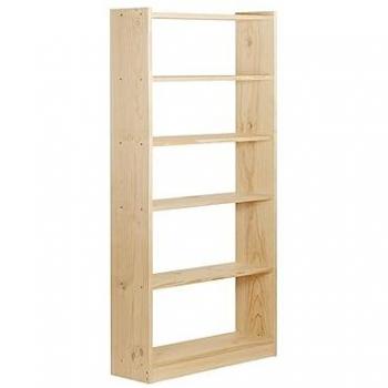 Librería Gala 6 baldas de 80cm en pino macizo, dimensiones 79,6x25x184,7cm, marca Astigarraga