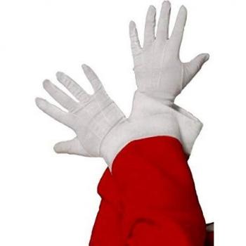 Smiffy's-98217 Guantes de Papá Noel, Color Blanco, Tamaño único