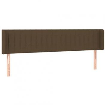 Cabecero LED Tapizado Marrón Oscuro 163x16x78/88 cm