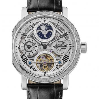Reloj Hombre Ingersoll 1892 I12401 - Reloj automático, diseño clásico, caja de acero inoxidable, resistencia al agua hasta 50 metros, esfera negra con detalles plateados, correa de cuero genuino