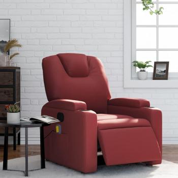 Sillón de masaje reclinable eléctrico de cuero sintético en color negro, crema y marrón - VidaXL