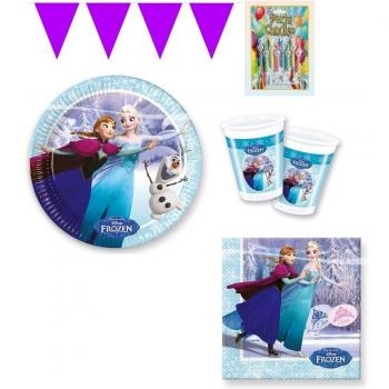 Partyset Partygeschirr 37 tlg. Disney Frozen Ice Skating Die Eiskönigin Elsa & Anna