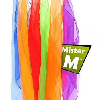 Mister M Pañuelos de Malabares | 20 Telas de Colores 60x60cm | Pañuelos de Baile | Diseñados por el premiado Artista Callejero Fiestas Infantiles y Juegos Malabares | Incluye Material de vídeo Online