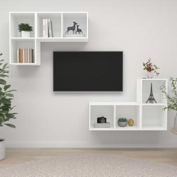 Muebles de salón de pared 4 piezas madera ingeniería