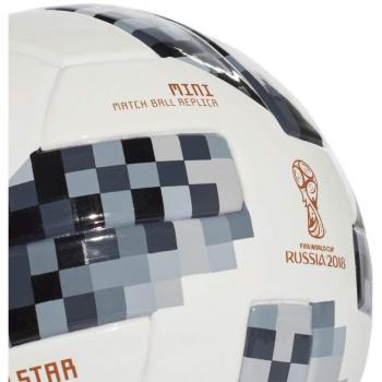 adidas uni World Cup Mini Balón de fútbol, White/Black/Silver Metallic, 1
