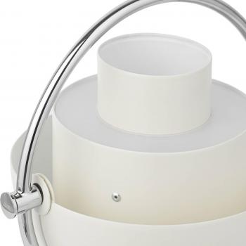 Lámpara de mesa recargable Multi-Lite Gubi, altura 30 cm, cromo/blanco