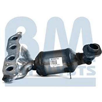 Catalizador BM CATALYSTS BM91847H - Catalizador de escape, compatible con vehículos específicos, fabricado en acero inoxidable, cumple con normativas de emisiones Euro 6, incluye soporte y junta para instalación
