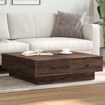 Mesa de centro de madera de ingeniería 90x90x28 cm Roble Sonoma, Gris hormigón, Roble ahumado - VidaXL Mesita de Salón o Comedor o Auxiliar Mesa de Café Meuble Salón