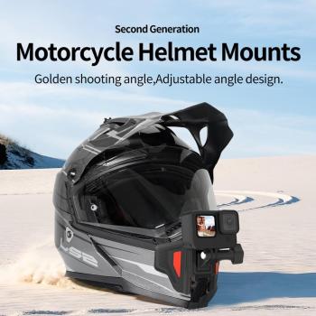 Telesin Foldable Front Chin Mount Strap for Motorcycle Helmet and GoPro 13 12 11 10 9 8 DJI Osmo