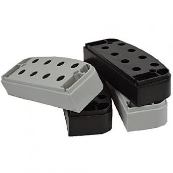 Sporti Set of 2 Single Step Risers (4 Pieces) - Black/Grey Fitness Accessories