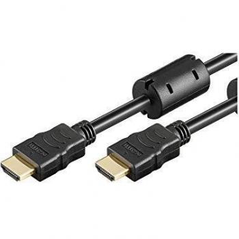 Goobay 31911 Standard HDMI Cable with Ethernet, Gold-plated, Black, 6 mm Diameter, 10 m Cable Length