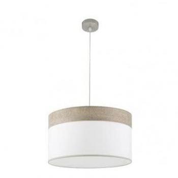 Lámpara Colgante Cloe 2xE27 Niquel/Blanco-Madera Gris 50x50 cm