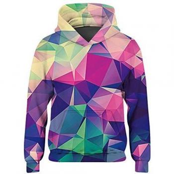 Goodstoworld Sudadera Impresion 3D Niños Niñas Hoodie Kids Sudadera con Capucha geométrico Gráfica Colorida y Fresca Divertido vestidura