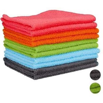 Juego de 10 Paños de Microfibra Multicolores para Limpieza de Superficies - 40x30 cm, Lavables y Suaves