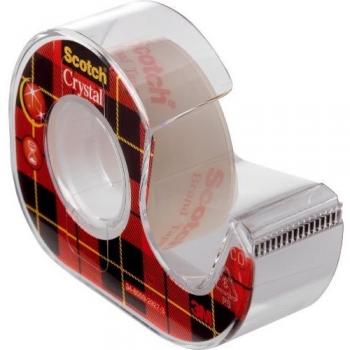 Cinta adhesiva transparente con dispensador de 19mm x 7,5m