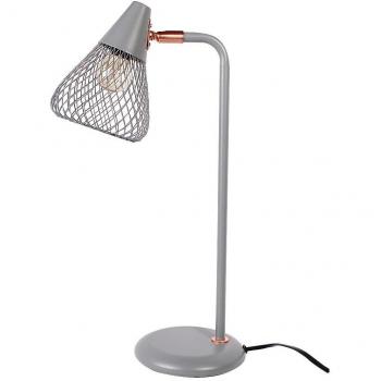 Lámpara de Escritorio Fanny de Metal Gris con Interruptor E14, Altura 46cm, IP20