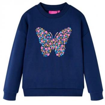 Sudadera Infantil con Estampado de Mariposa Jersey Ropa Infantil Azul Marino 140