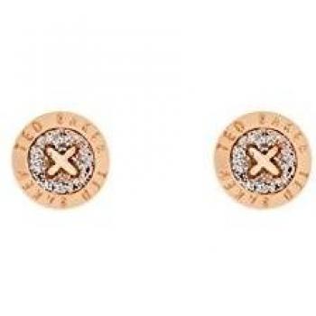 Ted Baker Eisley Pendientes Brillantes Rosa Dorado y Plateado mini botón