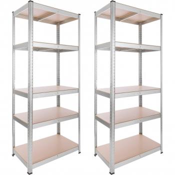 Estantería Metálica Arebos para Cargas Pesadas - 2x Estanterías de Almacenaje 180x75x45 cm, capacidad de 875 kg, con 5 baldas