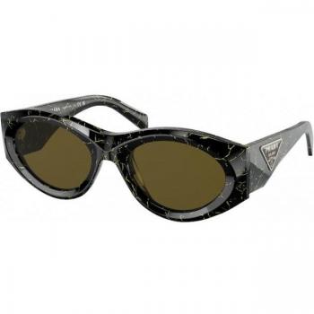 Prada PR 20ZS 19D01T Women's Round Black/Yellow Sunglasses