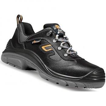 Zapatos de Seguridad U-Power Solid S3 SRC, Talla 35, Piel Completa y Cordura, Color Negro