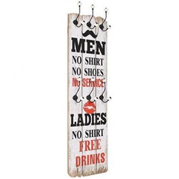 vidaXL Perchero Pared Men Ladies con 6 Ganchos 120x40cm Decoración Casa Hogar