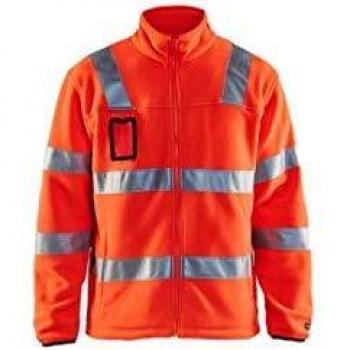 Chaqueta de Trabajo Polar de Alta Visibilidad Roja Fluorescente Talla XS