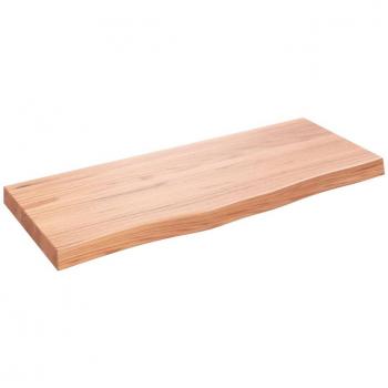 vidaXL Wall Shelf - Light Brown, 100x40x(2-6) cm, Treated Solid Wood Oak
