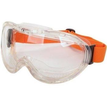 Wolfcraft 4886000 - Gafas protectoras de visión total Comfort con cinta de goma, para sus gafas, DIN EN 166:2001, falda obturadora ergonómica, cristal antirayado