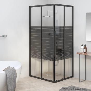 Cabina de ducha ESG negra 90x70x180 cm