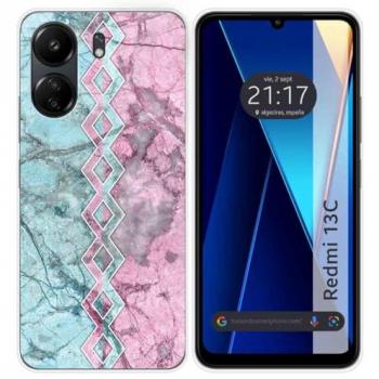 Funda de Silicona para Xiaomi Redmi 13C con Diseño de Mármol 08 y Dibujos