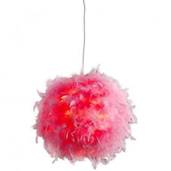 Lámpara colgante Ducky rosa Ø 30 cm, diseño moderno, material de poliéster y metal