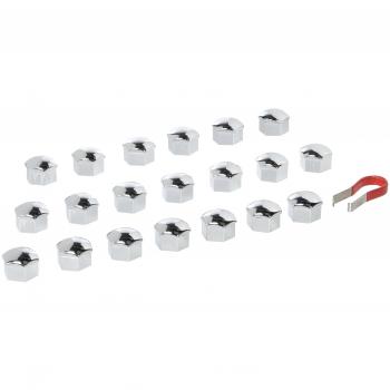 2241-20 piezas - Ø 17 mm cromo Caperuza tapones de tuerca Tapa con tornillos de rueda casquillo pernos cap cubre Protectores