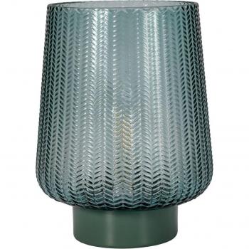 Lámpara de Mesa LED E27 Pretty Glamour Turquesa Metal, 100 lm, Luz Cálida, Función Timer
