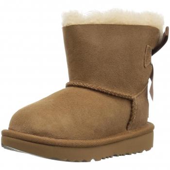 UGG Kids Mini Bailey Bow II Chestnut Boots with Warm Lining