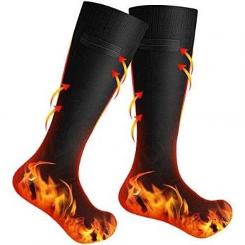 Lukskys Calcetines Calefactables, 4000mAh Calcetines Eléctricos Recargables para Hombre y Mujer con 3 Ajustes De Calefacción hasta 10 Horas para Esquí al Aire Libre Caza Ciclismo