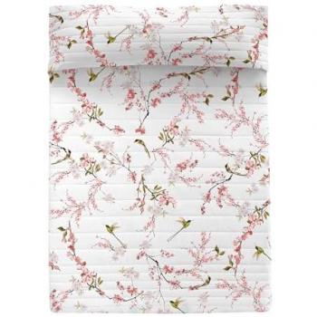 Colcha Happyfriday Sakura Multicolor 180 x 260 cm, 100% Algodón (exterior), 100% Poliéster (relleno), calidad de 150 TC, Fabricado en España