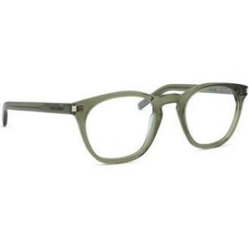 Saint Laurent SL 28 Optical Glasses - Online Try-On, Prescription Ready, Plastic, Medium Size, Round Shape, Green Transparent