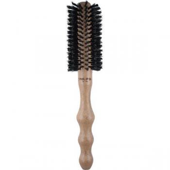 Philip B Medium 55mm Round Brush (Polished Mahogany Handle, 65% Boar Bristle + 35% Nylon)
