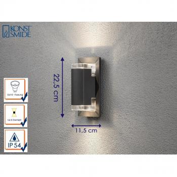 Aplique de exterior Potenza Up&Down, antracita, IP54, GU10
