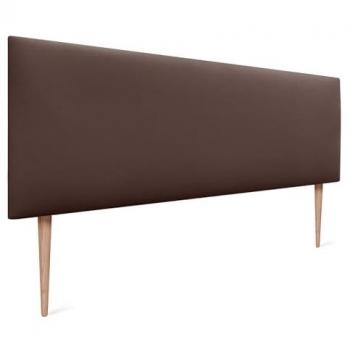 Cabecero Tapizado de Polipiel AQUALINE Liso con Patas (150x105cm, Chocolate)
