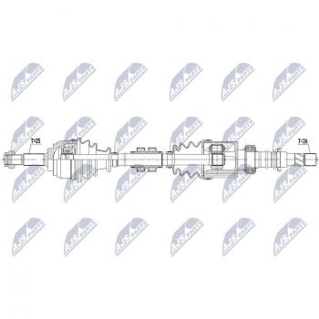 Árbol de transmisión NTY NPW-NS-102 con características de alta resistencia y durabilidad