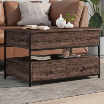 Mesa de centro vidaXL madera ingeniería metal 85x50x50 cm negro, roble sonoma, roble ahumado, mesita de salón o comedor o auxiliar mesa de café