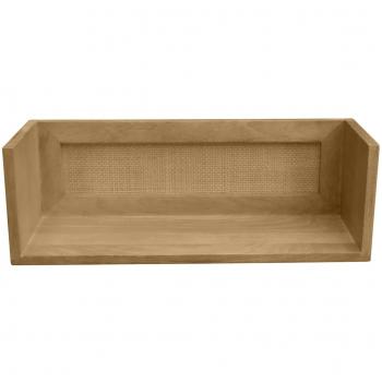 Estantería de pared de madera maciza de mango y caña de ratán 60 cm Acange