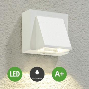 Aplique LED para exteriores Lucande Marik blanco, moderno, de aluminio, 1 llama
