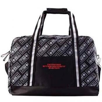 Bolso de Viaje Nintendo NES Estampado Integral Overnighter para Hombre, Color Negro/Gris