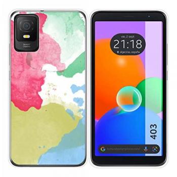 Funda Silicona Transparente Personalizada Acuarela 02 para TCL 403