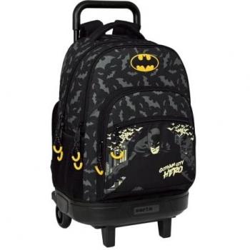 Safta-612269918 Mochila con Ruedas Compact Extraible Batman Hero 33X45X22Cm, Multicolor, Estándar (612269918
